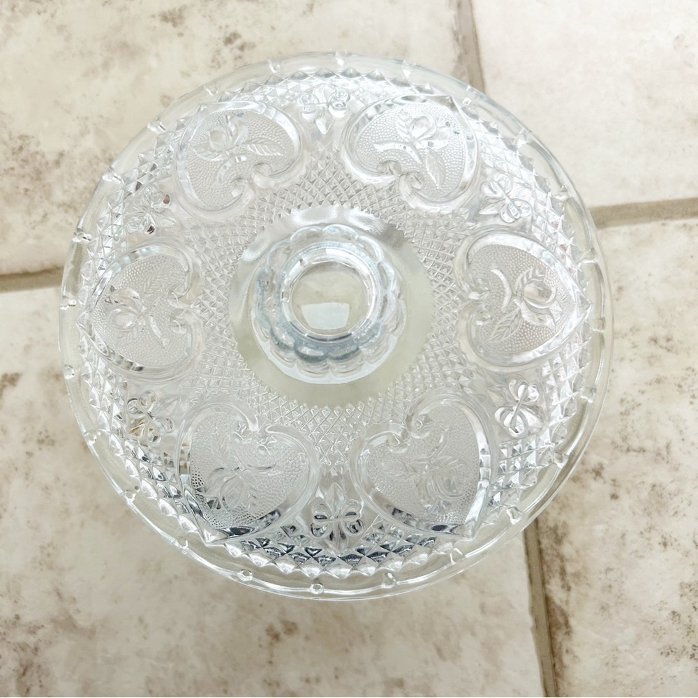 Vintage Cottage-Core Clear Glass Candy Dish, 2 pieces Bundle and Save - Picture 2 of 5